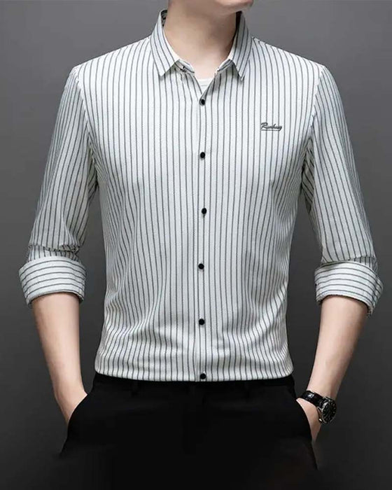 👔Herre Klassisk Langermet Stripete Skjorte