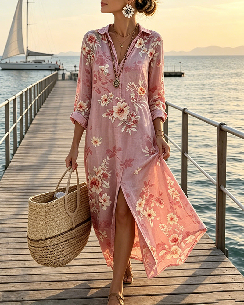 Kjole Blomstret Trykk Maxi