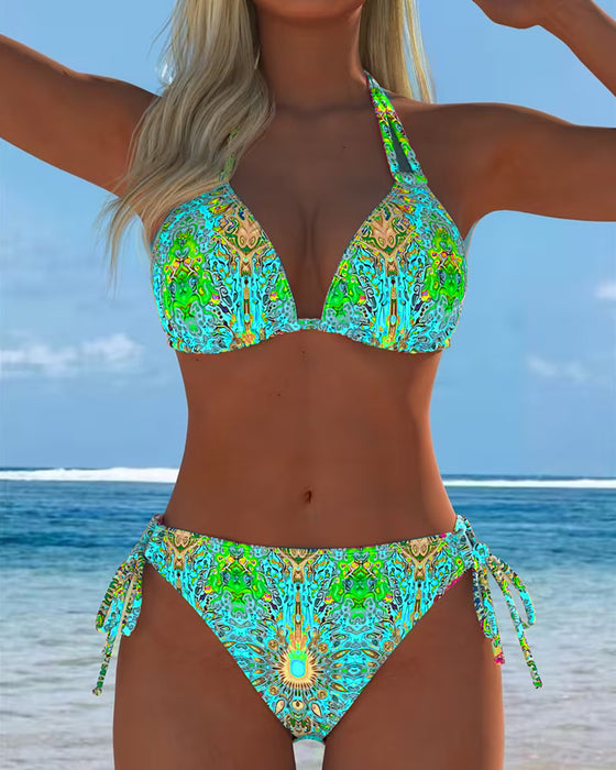 Bikini Farget Halter Print