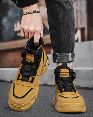 Sko Menns Utendørs Dreie Spenne Arbeid 🔄👞 – Vanntette 💦, Slipresistente 🚶‍♂️, Komfortable , Pustende 🌬️