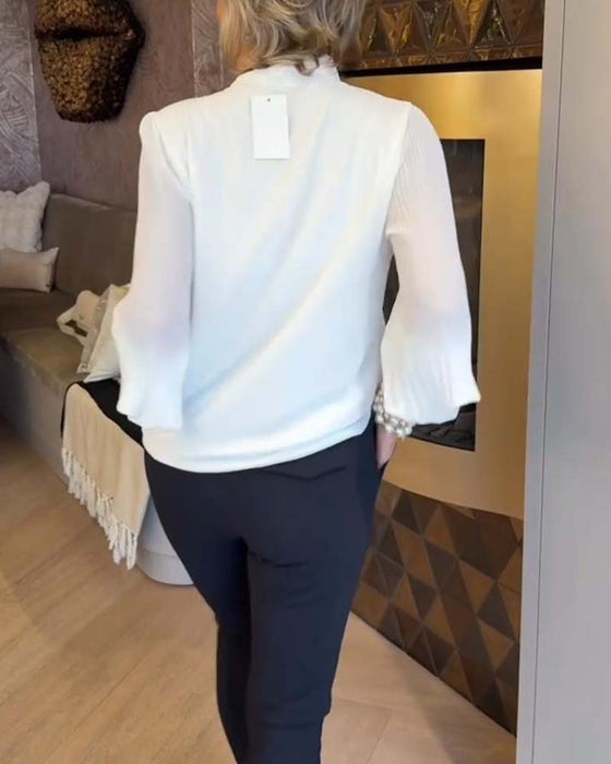 Bluse Klokkerme Bånd Elegant