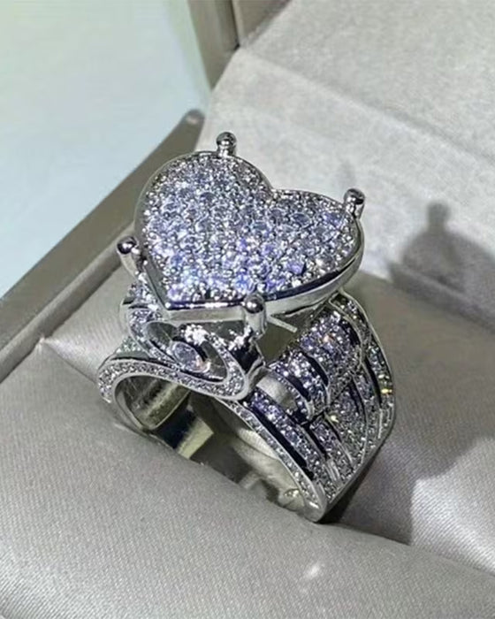 Pave Hjerteformet Ringsett for Kvinner