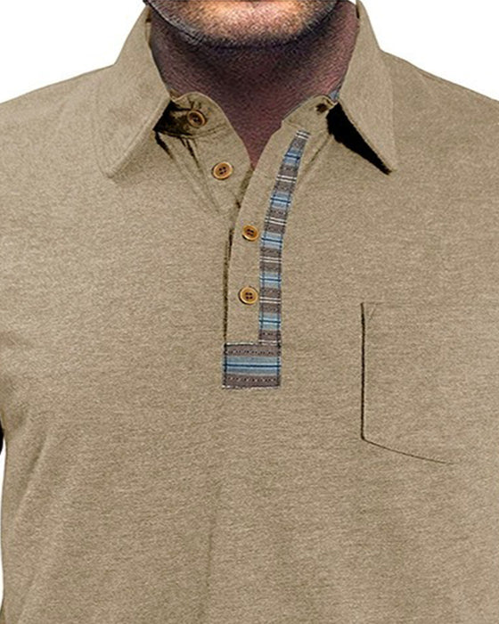 Bluse Menn Knapp Jakkeslag Polo