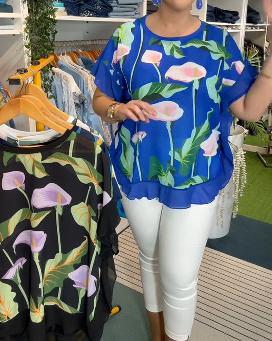 Bluse Flaggermuserme Trykt