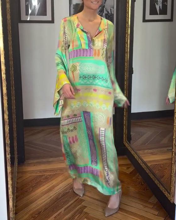 Kjole Med Lange Ermer Og Knytemønster