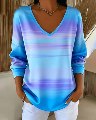 Sweatshirts V-Hals Lang Erme Ombre