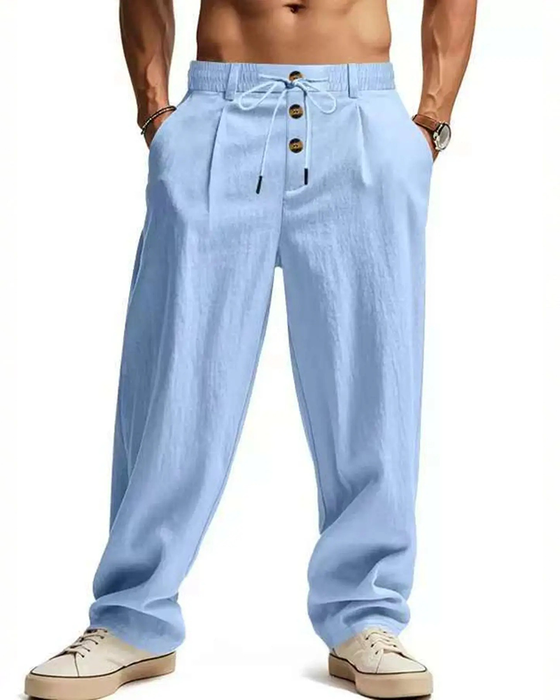 Bukse Casual Ensfarget Rett Ben