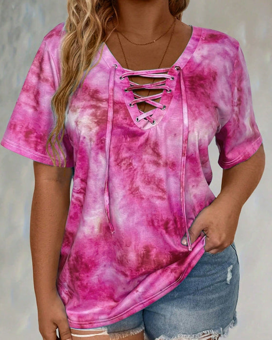 Bluse Tie-Dye Trykk