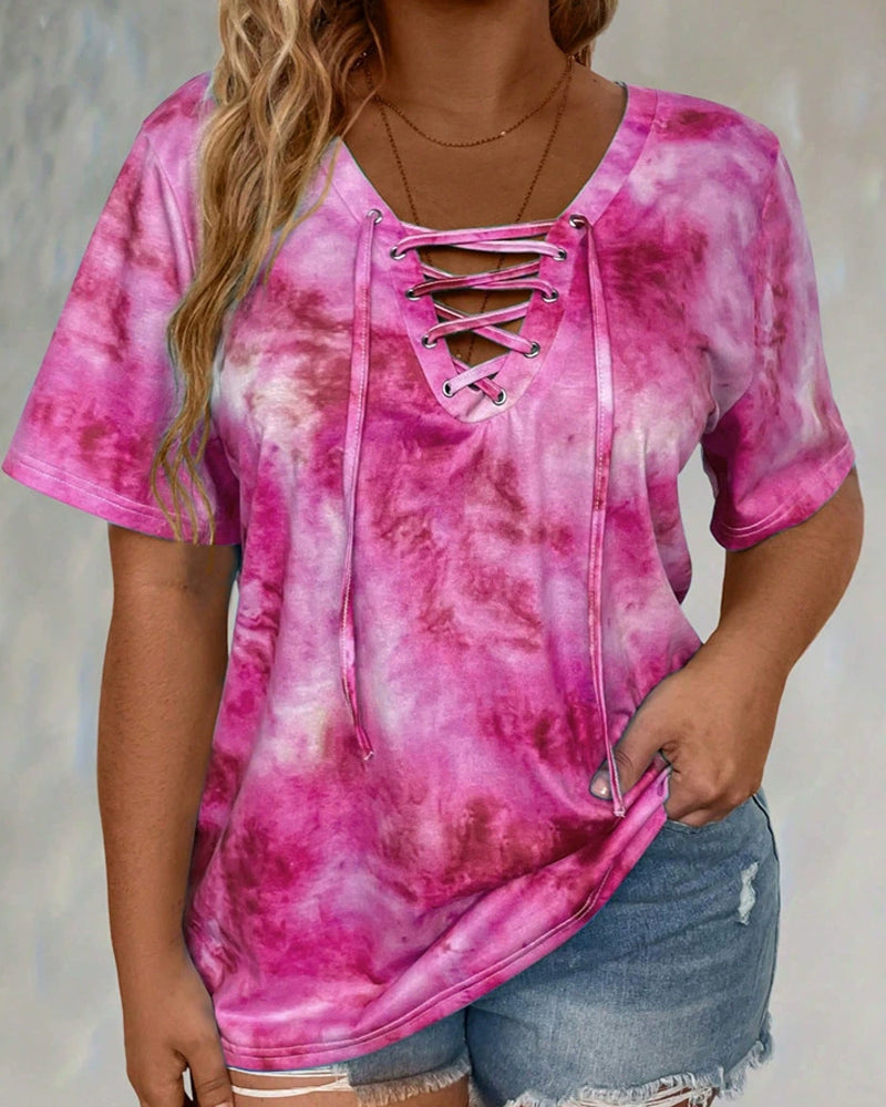 Bluse Tie-Dye Trykk
