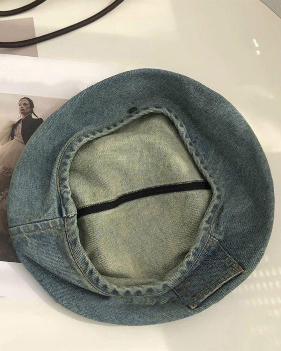 Beret Kvinner Vintage Denim
