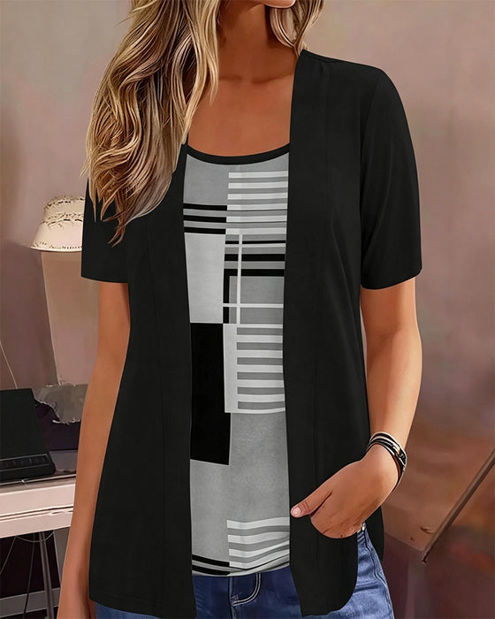 Bluse Patchwork Falsk Todelt