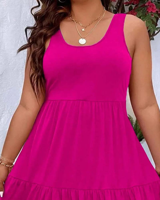 Kjole Dobbel Lag Lag Ruffle Tank