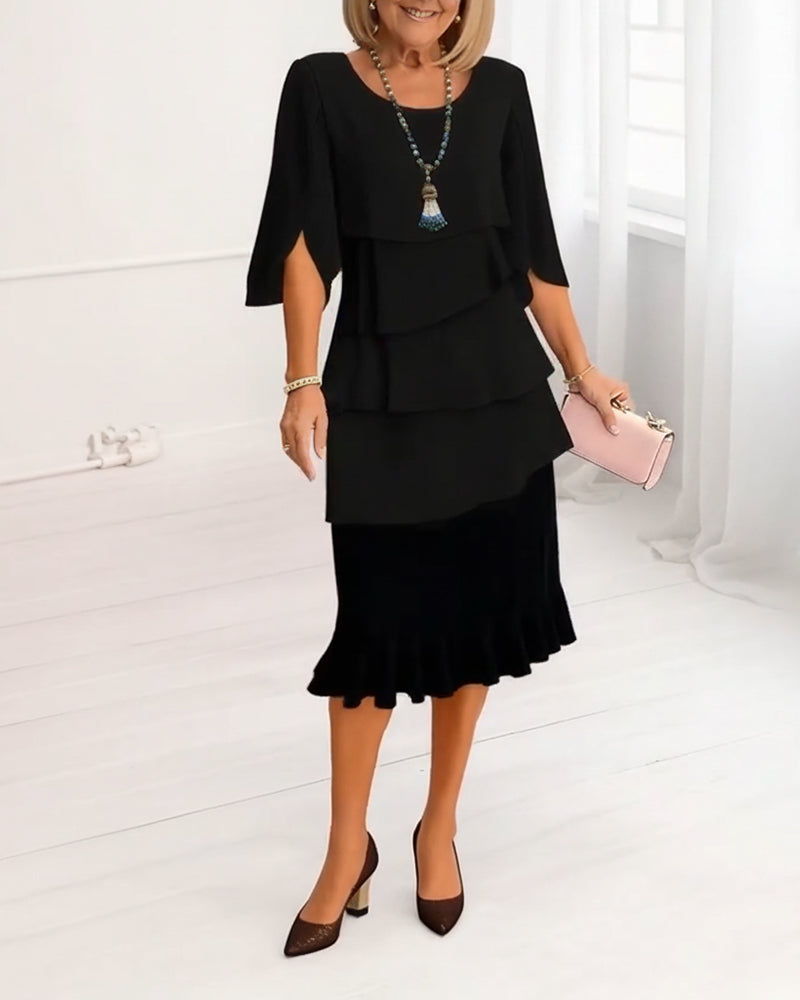 Kjole Stilig Rund Hals Etasje