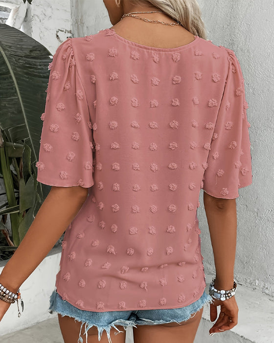 Bluse Sammenføyd Jacquard Rysjeerme