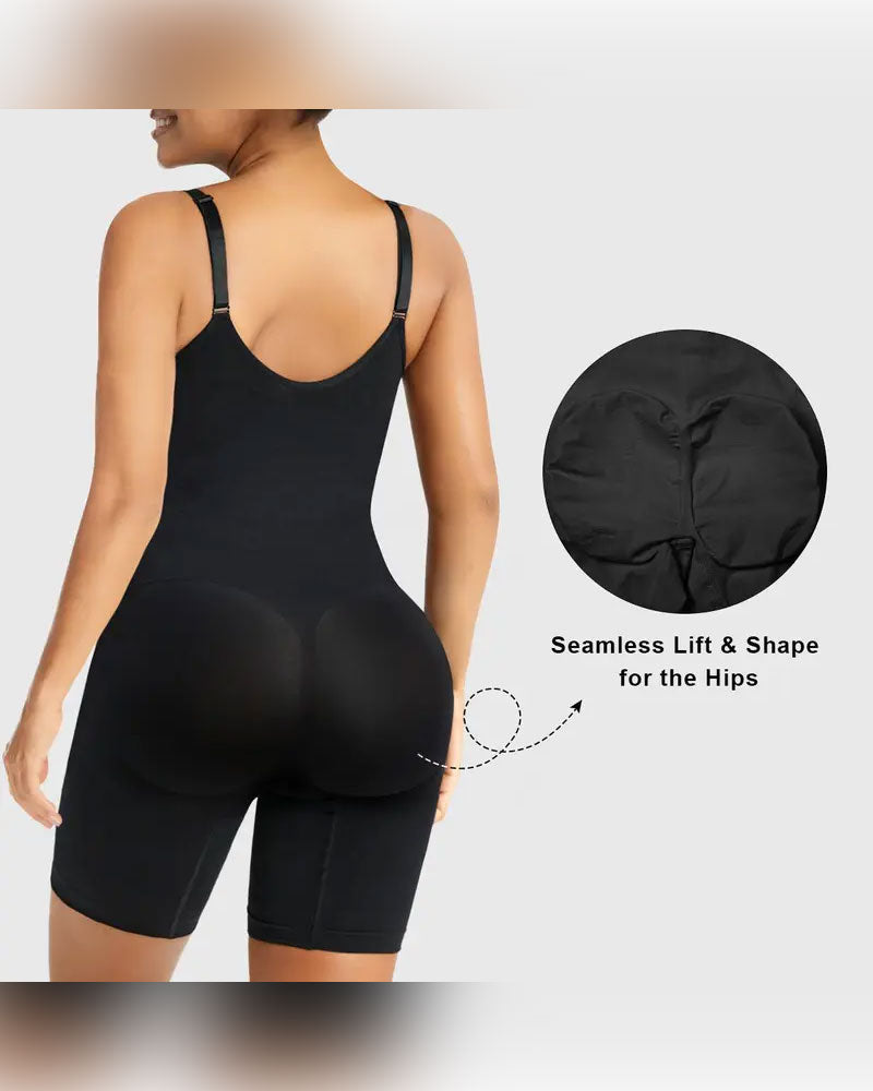 Shapewear for Kvinner Magekontroll Bodysuit Glidelås Komfort Ultra Stretch Stoff
