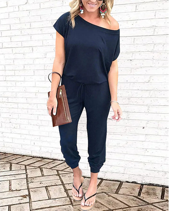 Jumpsuit Enskuldret Kortsermet