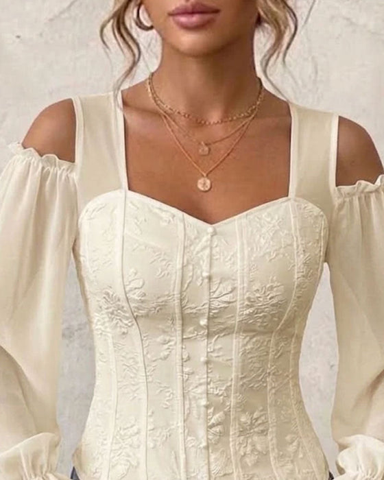 Bluse Off-Shoulder Lang Erme Midje