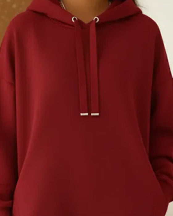 Uformell Hette Sweatshirt Kjole Med Splitt