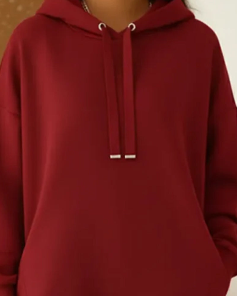 Uformell Hette Sweatshirt Kjole Med Splitt