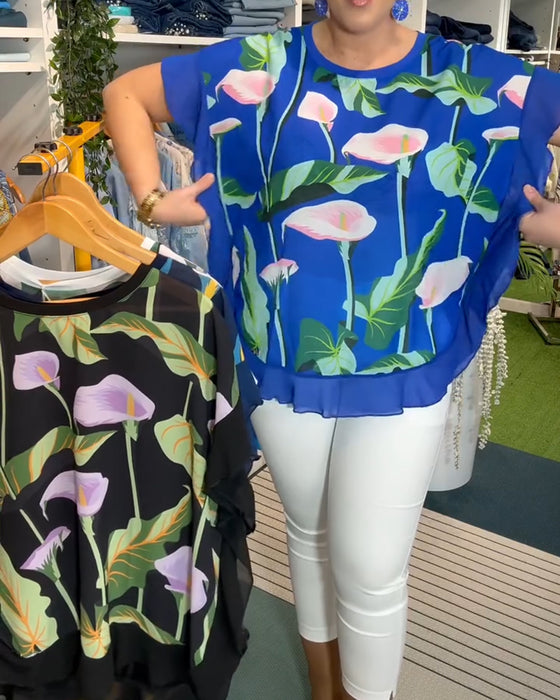 Bluse Flaggermuserme Trykt