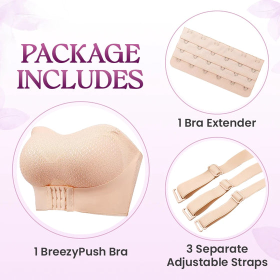 Sklisikker Komfortabel Strapless Push-Up BH Med Foran Spenne