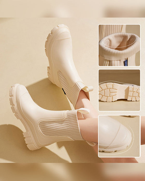 ☔️Støvler Vanntette Slitesikker Tykksålet Midt-Calf