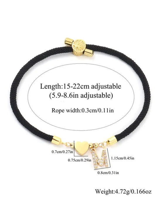 Initial Hjerte Sjarm Lenke Motearmband