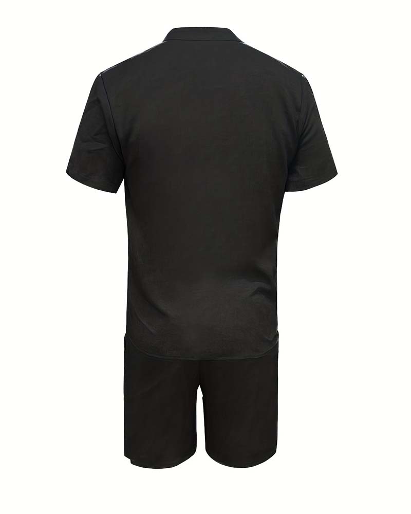 Herrer Sett Kortsermet Skjorte Og Shorts