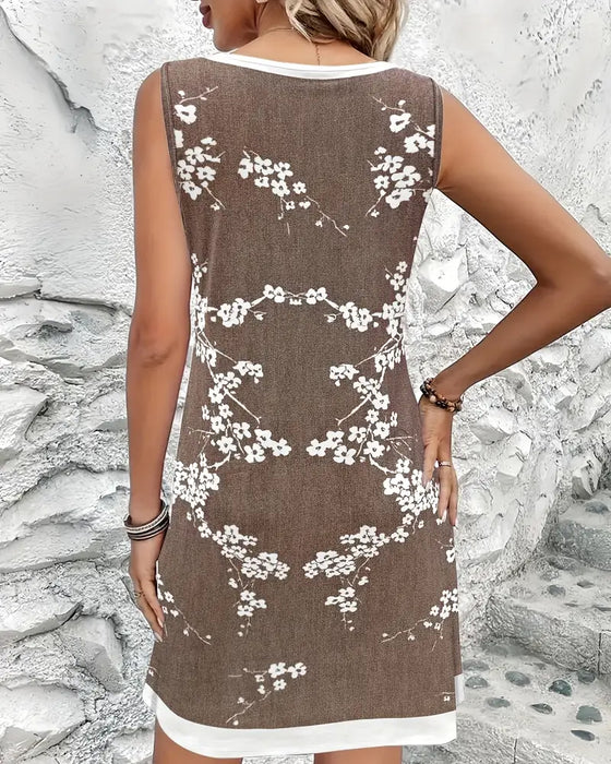 Kjole Casual Ermeløs Vest Print