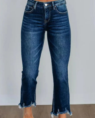 Jeans Hofteløftende Utsvingte Cropped