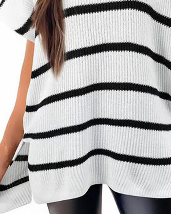 Pullover Ensfarget Rundhalset Flagermuserme