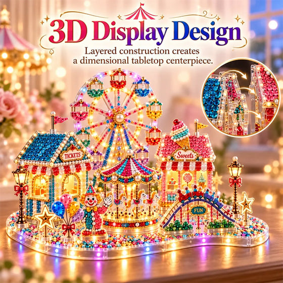 3D LED Jul Diamantkunst DIY Sett