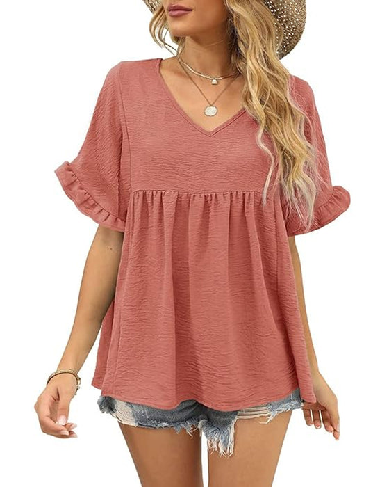 Bluse Avslappnet Rysje Loose Fit