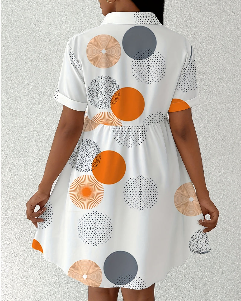 Kjole Polka Dot Trykk Skjorte