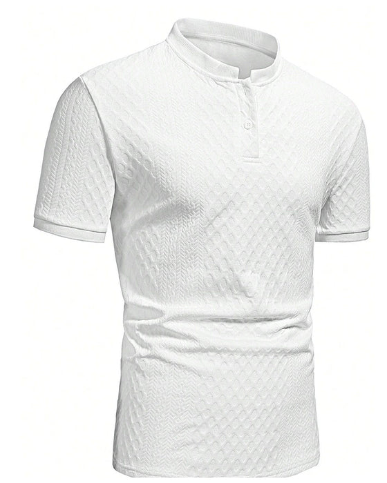 T-Skjorte Herre Jacquard Ståkrage