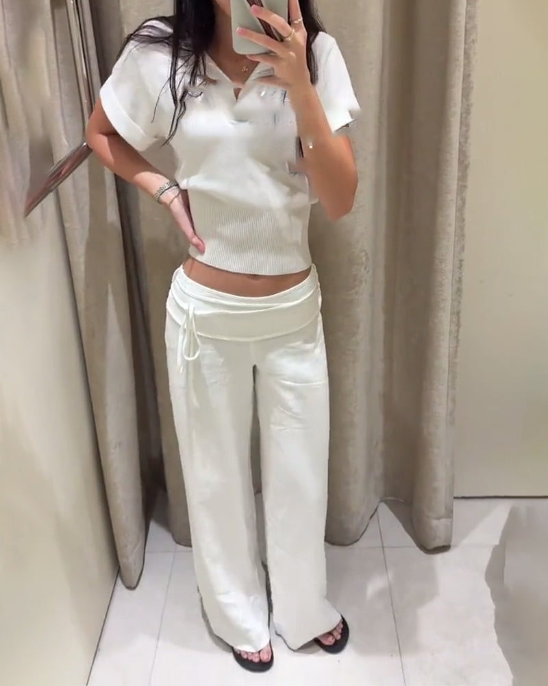 Bukse Ensfarget Snøring Breibein