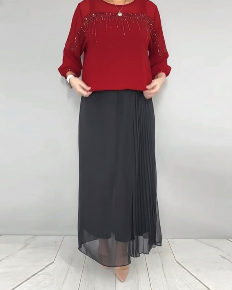 Bluse Mesh Spleising Løs