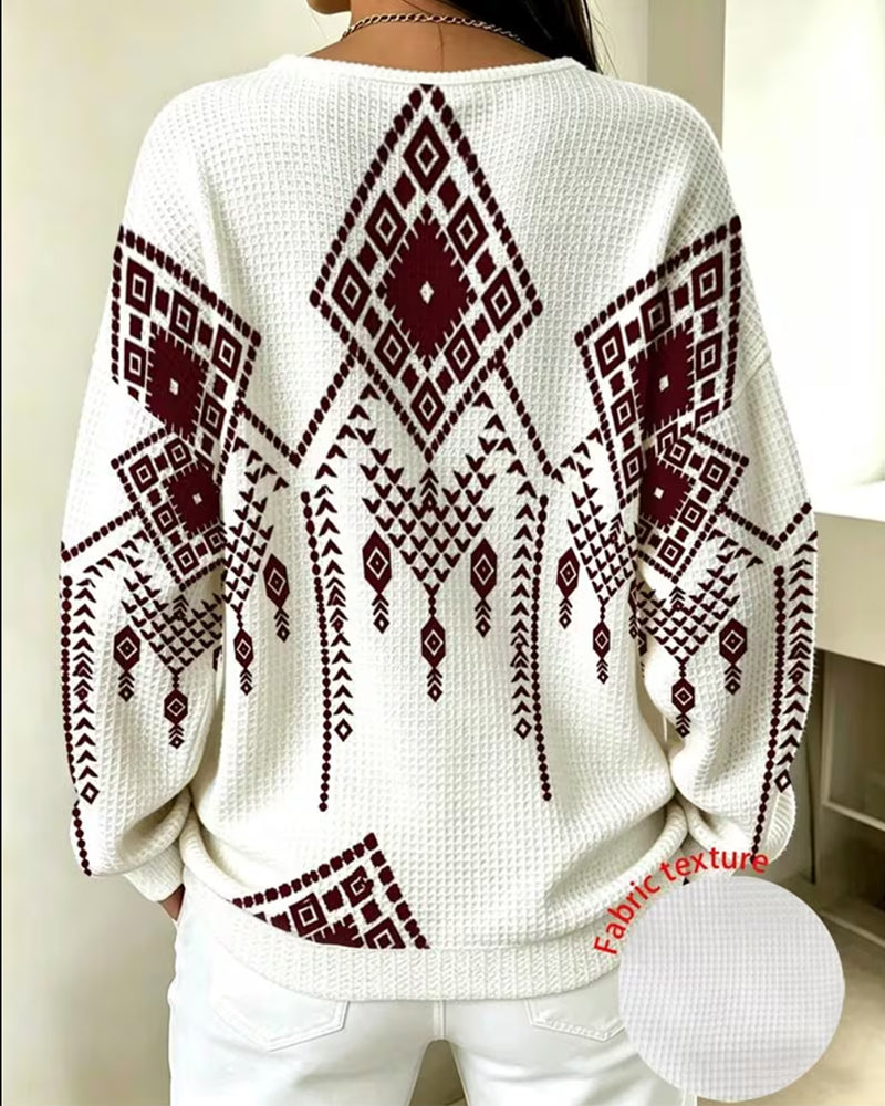 Sweatshirt Bohemisk Trykk Casual