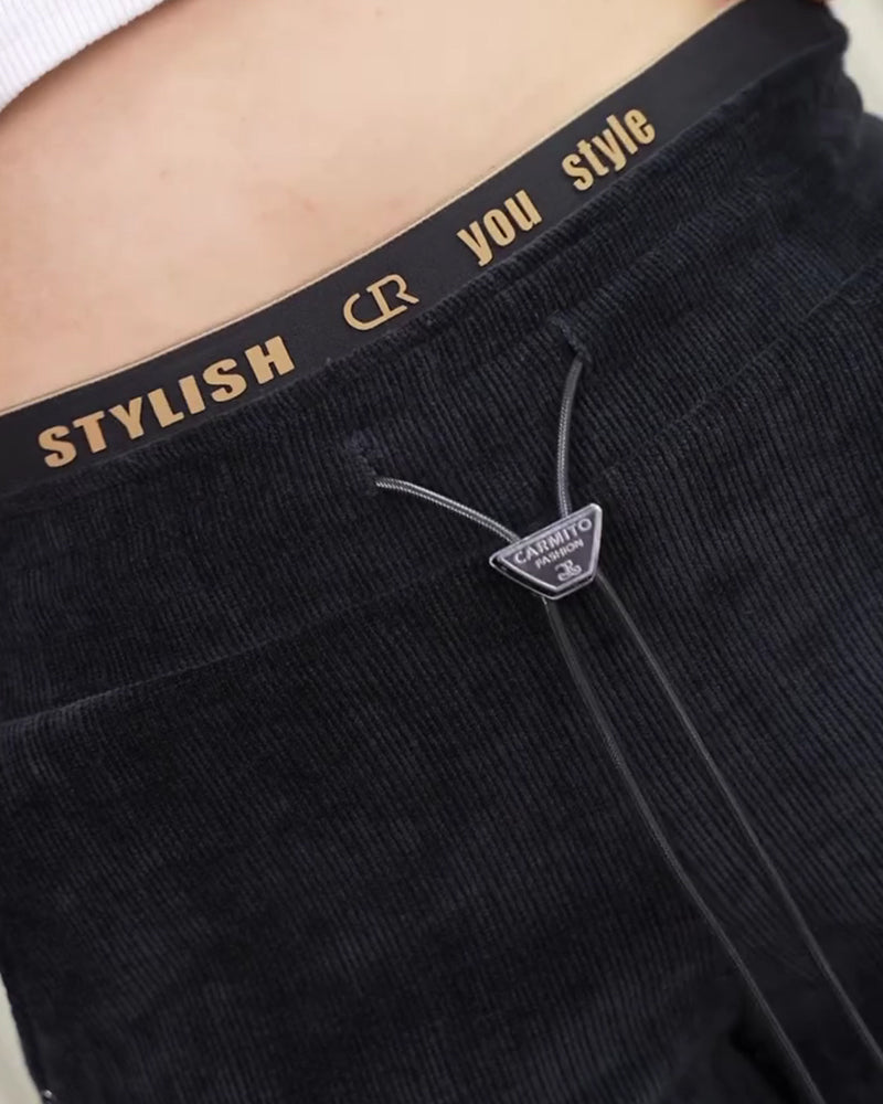 Bukse Snøring Elastisk Midje Fløyel