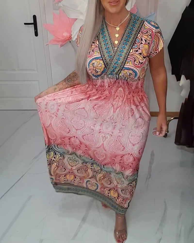 Kjole Bohemian V-hals Midjestram Ferie