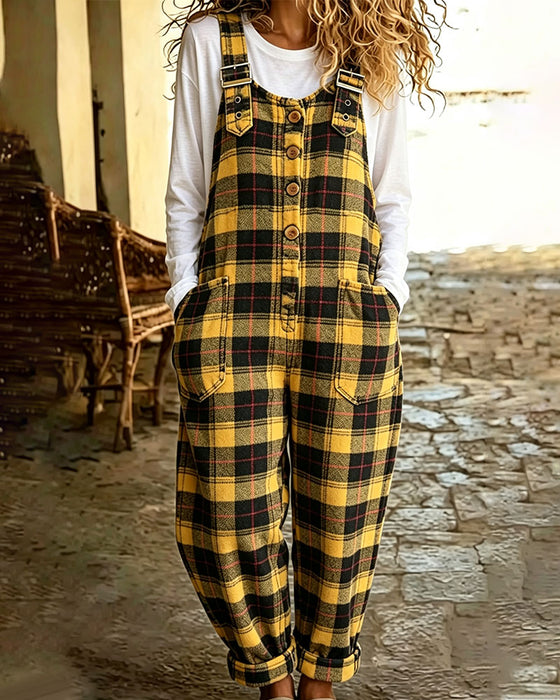 Kjeledress Rutete Knapp Lomme