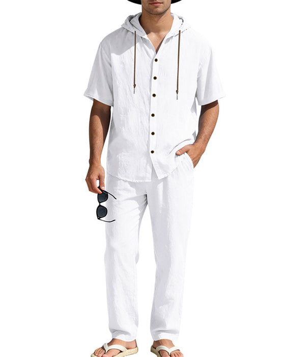 Herre Lettvekt Hette Todelt Sett For Sommer Casual Bruk