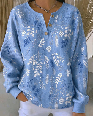 Sweatshirt Vaffel Henry Krage Blomstermønster