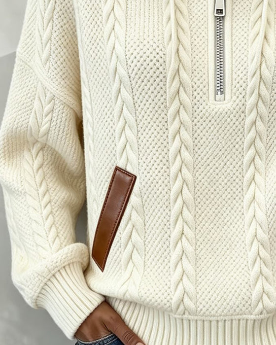 Hoodie Glidelås Casual Turtleneck