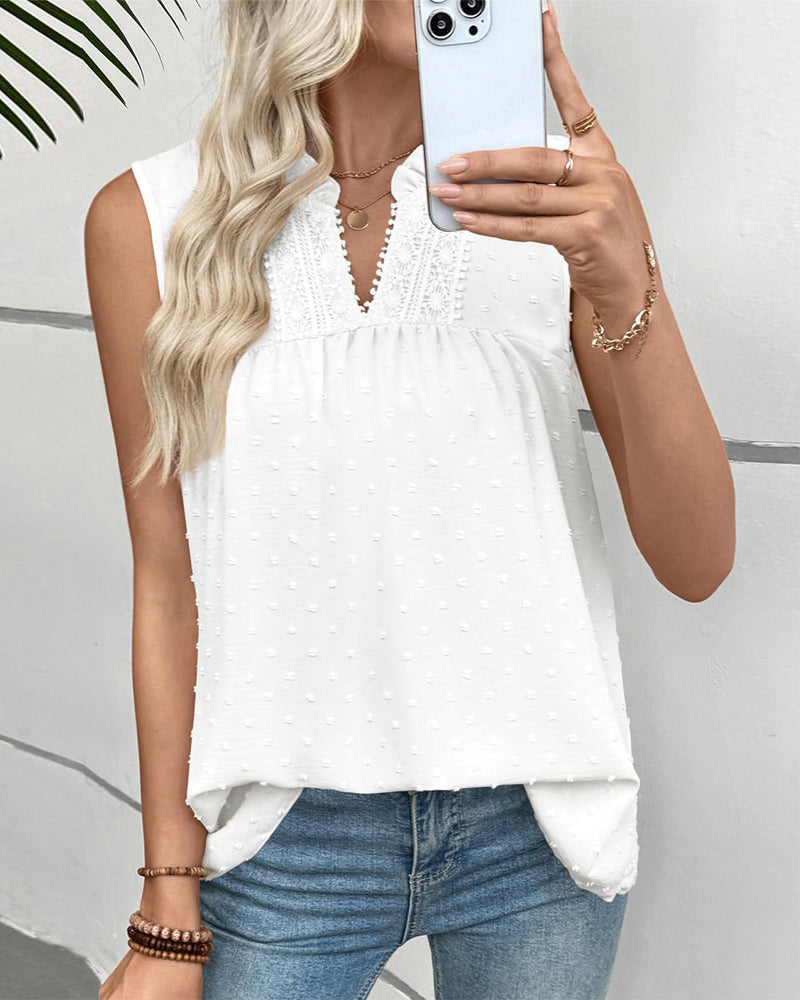 Tanktopp Blonde Rysjekrage Ensfarget