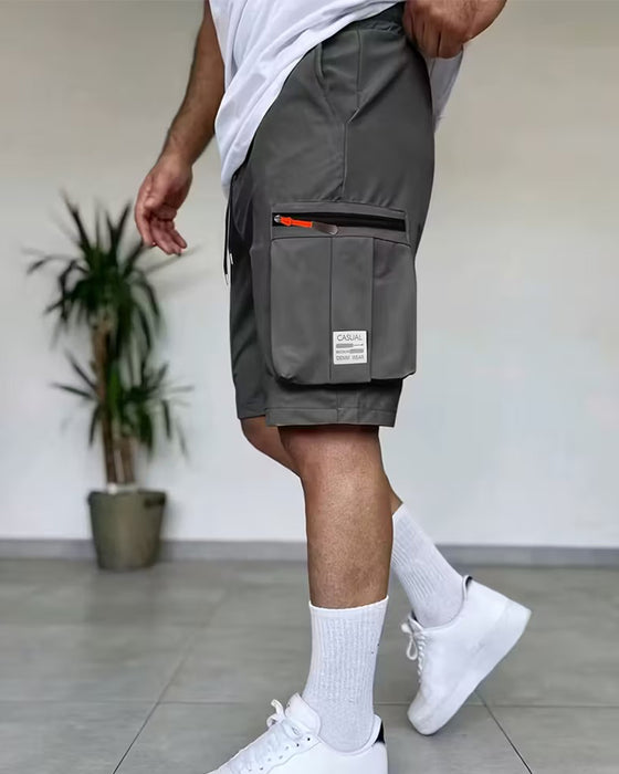 Herrer Bukse Ensfarget Loose Fit Kort Cargo