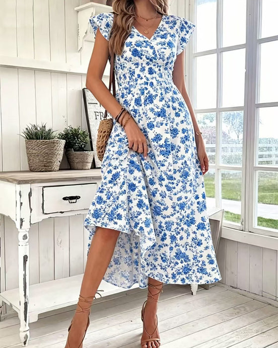Kjole Blomstret Midje Knyting