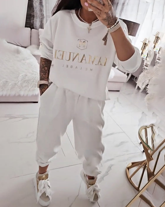 Sett Sporty Casual Trykket To-Delts