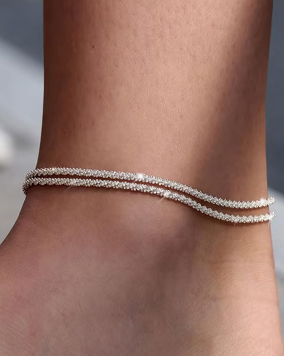 🏖️ Anklets Damer Kc Gull & Sterling Sølv