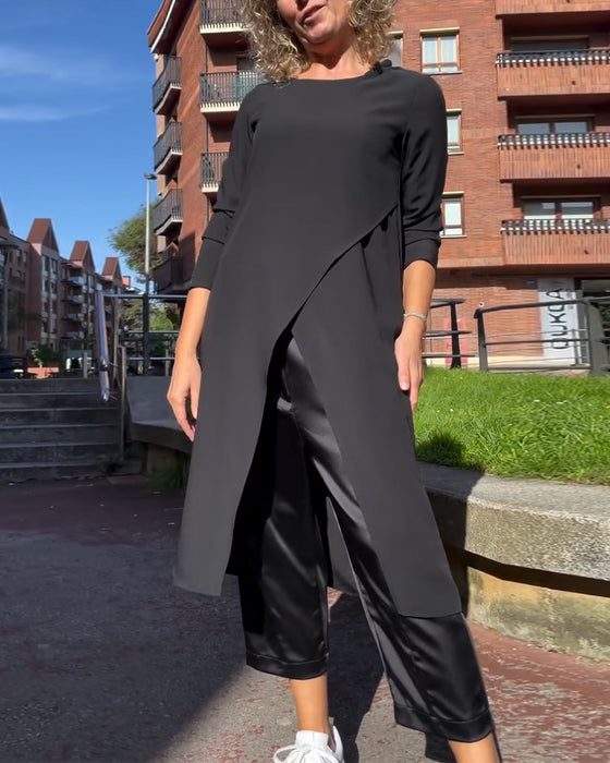 Skjorte Fasjonabel Irregular Slit